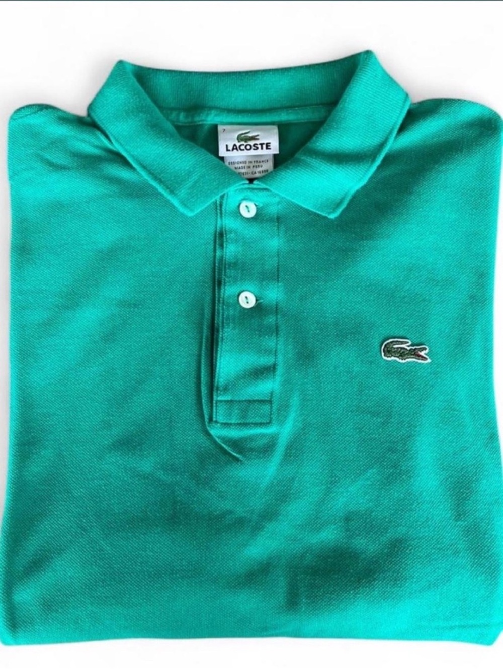 Lacoste Men’s Polo Shirt Green Size 7 (XL)